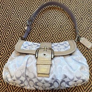 RARE Coach Y2K Soho Signature Purple Shoulder Bag F15203 Purple/Grey